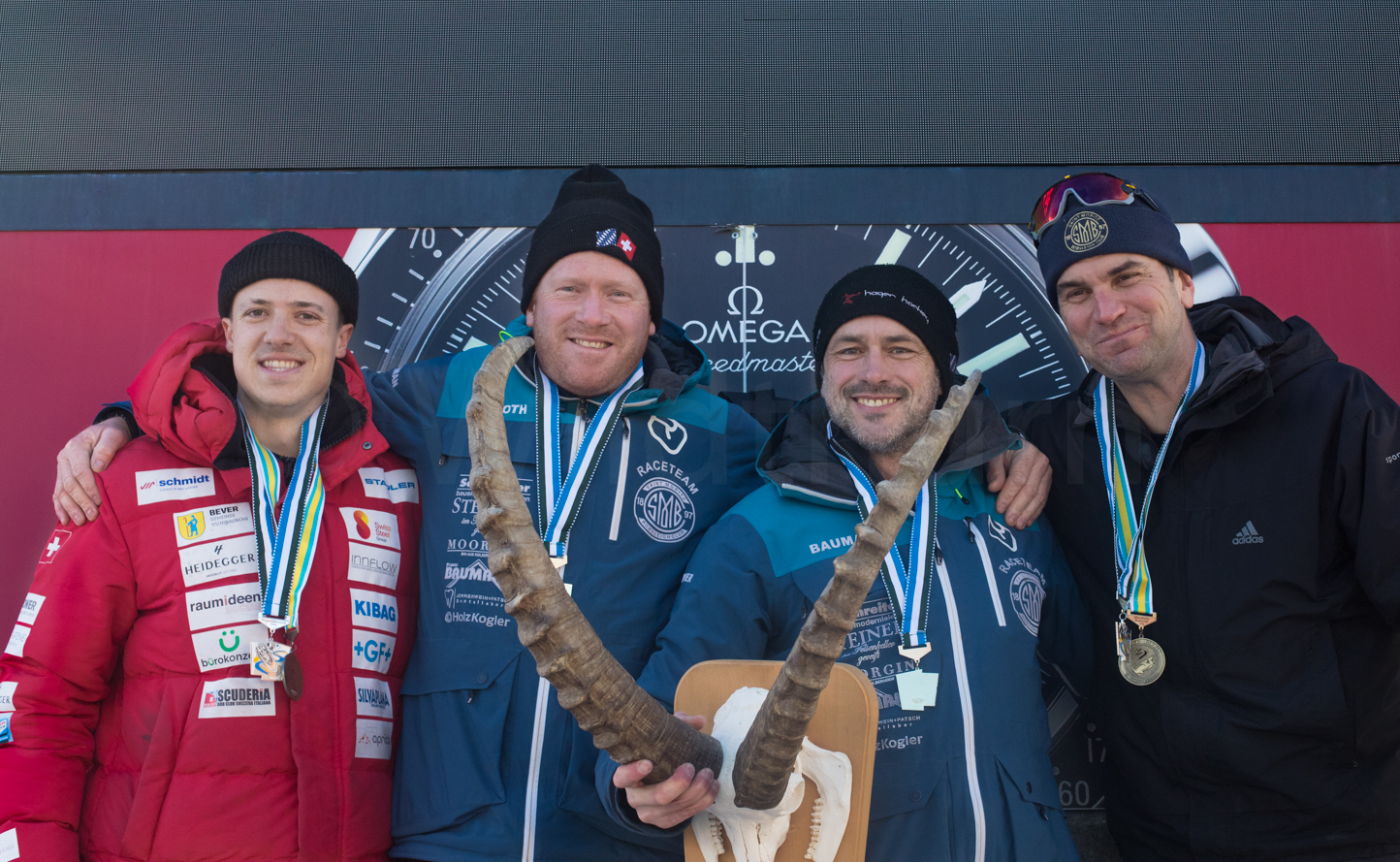 Olympia Bob Run St. Moritz – Celerina, , Bob Meisterschaft 2024, Siegerehrung, älteste Bobbahn der Welt